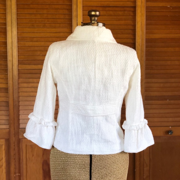 Wet Seal | Y2K White Cropped Tweed Blazer | Medium - Picture 4 of 13